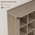 Étagère de rangement 9 cubes, bibliothèque horizontale de style rustique à 4 niveaux, étagère de rangement en bois de 95 cm pour entrée, bibliothèques pour salon