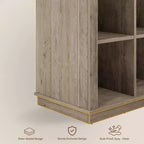 Étagère de rangement 9 cubes, bibliothèque horizontale de style rustique à 4 niveaux, étagère de rangement en bois de 95 cm pour entrée, bibliothèques pour salon