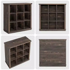 Étagère de rangement 9 cubes, bibliothèque horizontale de style rustique à 4 niveaux, étagère de rangement en bois de 95 cm pour entrée, bibliothèques pour salon