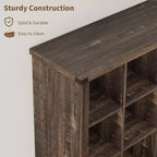 Étagère de rangement 9 cubes, bibliothèque horizontale de style rustique à 4 niveaux, étagère de rangement en bois de 95 cm pour entrée, bibliothèques pour salon