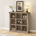 Étagère de rangement 9 cubes, bibliothèque horizontale de style rustique à 4 niveaux, étagère de rangement en bois de 95 cm pour entrée, bibliothèques pour salon