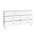 7-Drawer Dresser with Gold Handles Metal Legs - Stylish Storage Cabinet for Bedroom, Living Room, Organizer for Clothes, Makeup Personal Items
