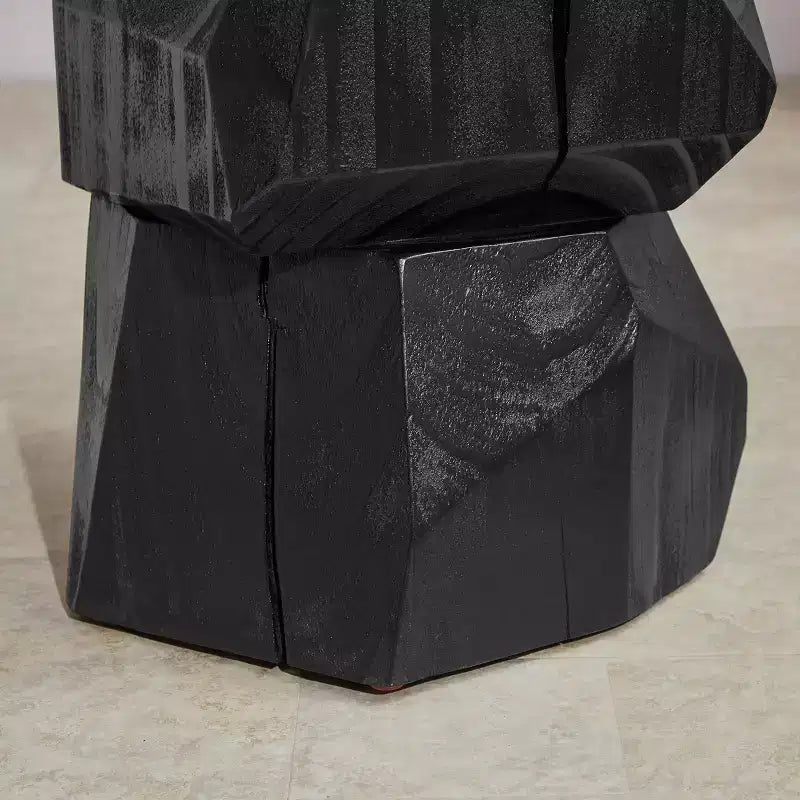 Art Leon Table d'appoint en bois massif de forme irrégulière