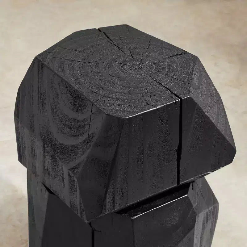 Art Leon Table d'appoint en bois massif de forme irrégulière