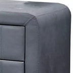 Table de chevet Royal Hampton, 2 tiroirs, 22 pouces, revêtue de velours gris foncé