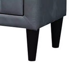 Table de chevet Royal Hampton, 2 tiroirs, 22 pouces, revêtue de velours gris foncé