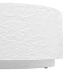 Table Basse Ronde Table Basse Table d'Appoint Canapé Table d'Appoint avec Design Imitation Pierre, Blanc, Aucun Assemblage Requis - ModernLuxe