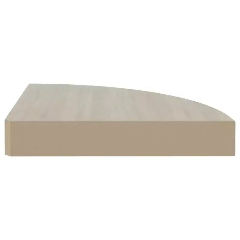 Étagère d'angle murale chêne et MDF nid d'abeille blanc, métal compacte