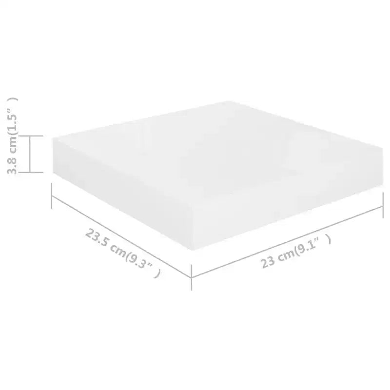 Étagère murale Blanche haute brillance MDF nid d'abeille 23 cm Fixation murale