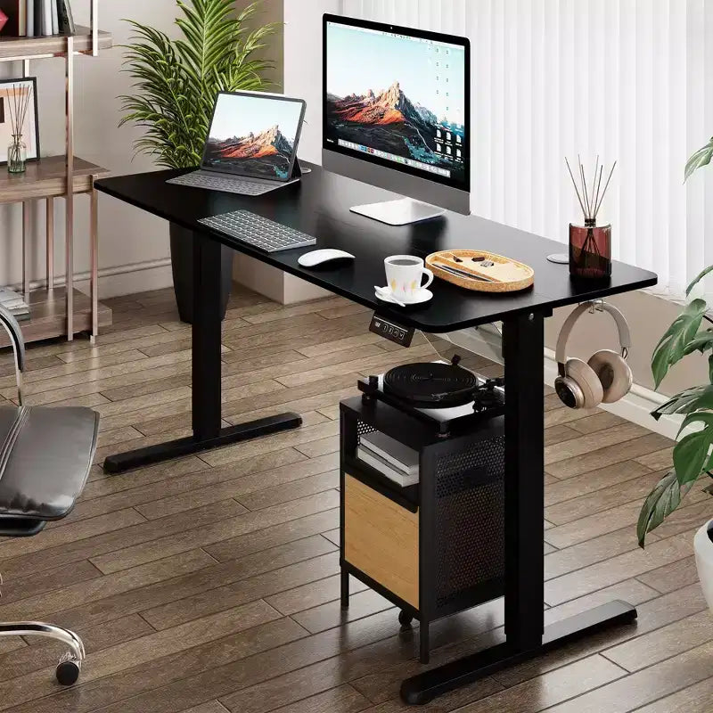 Celebalcony 55 Adjustable Height Standing Desk, Computer Desks with Memory Preset, Splice Tabletop