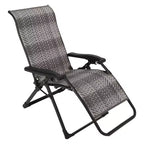 1 PCS Patio Rattan Reclining Folding Chair, Adjustable & Portable Lounge Chair, Iron Pipe Frame