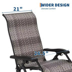 1 chaise longue pliante inclinable en rotin pour patio, réglable et portable, cadre en tube de fer