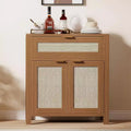 Sideboard Buffet Cabinet with Rattan Doors & Drawer  Narrow Entryway Storage Cabinet, Multi-Functional Console Table for Living Room