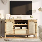 Buffet de 59 po avec rangement, armoire de cuisine de style campagnard avec étagères réglables