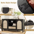 Buffet de 59 po avec rangement, armoire de cuisine de style campagnard avec étagères réglables