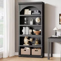 Arched Bookcase 5 Shelf Bookshelf 68.7 in Tall Bookcase Farmhouse Curved Storage Rack Wooden Bookshelves for Home Office, Living Room