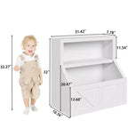 Grand rangement de jouets et bibliothèque pour enfants avec design sûr - Bibliothèque en bois pour tout-petits avec grand meuble, anti-basculement pour salle de jeux