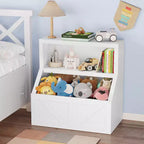 Grand rangement de jouets et bibliothèque pour enfants avec design sûr - Bibliothèque en bois pour tout-petits avec grand meuble, anti-basculement pour salle de jeux