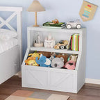 Grand rangement de jouets et bibliothèque pour enfants avec design sûr - Bibliothèque en bois pour tout-petits avec grand meuble, anti-basculement pour salle de jeux