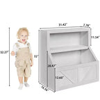 Grand rangement de jouets et bibliothèque pour enfants avec design sûr - Bibliothèque en bois pour tout-petits avec grand meuble, anti-basculement pour salle de jeux