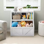 Grand rangement de jouets et bibliothèque pour enfants avec design sûr - Bibliothèque en bois pour tout-petits avec grand meuble, anti-basculement pour salle de jeux