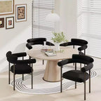 TYBOATLE Lot de 2 chaises de salle à manger capitonnées, fauteuil moderne en tissu avec dossier rond pour salle à manger, salon, lot de 2