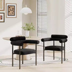 TYBOATLE Lot de 2 chaises de salle à manger capitonnées, fauteuil moderne en tissu avec dossier rond pour salle à manger, salon, lot de 2