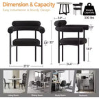 TYBOATLE Lot de 2 chaises de salle à manger capitonnées, fauteuil moderne en tissu avec dossier rond pour salle à manger, salon, lot de 2