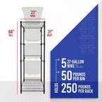 Étagère de rangement pour bacs SafeRacks 27 gallons