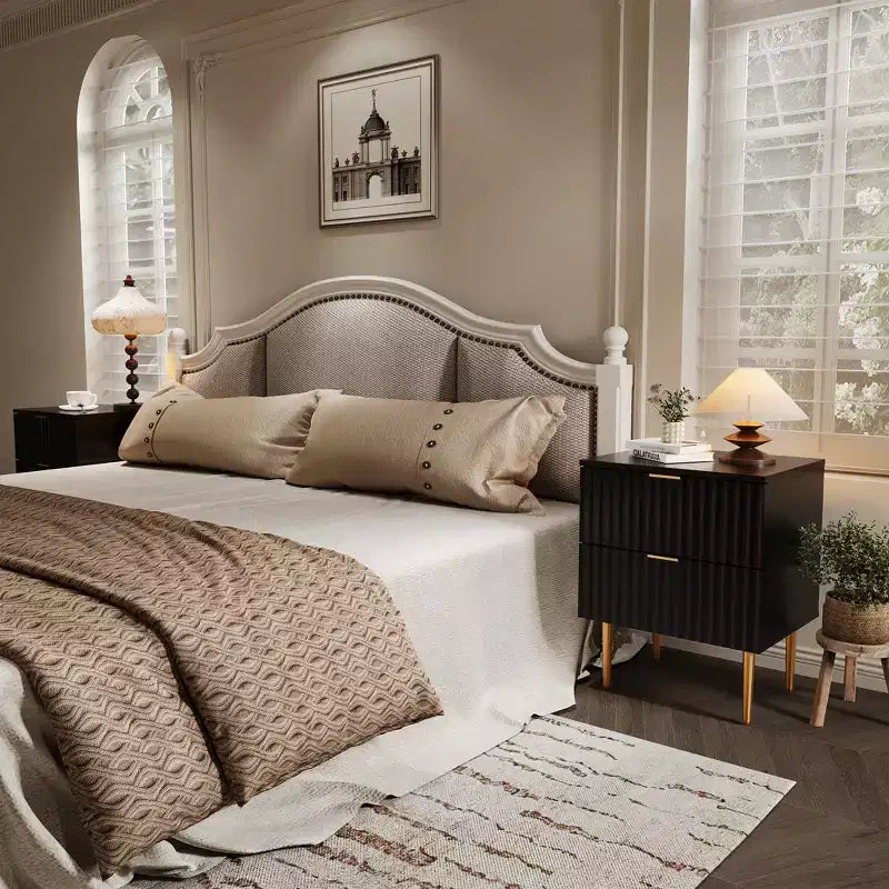 24Table de chevet moderne cannelée avec station de charge et 2 tiroirs, table de chevet en or et bois avec ports USB et prises, pour chambre à coucher, appartement