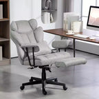 Fauteuil de bureau grande taille 180 kg, fauteuil de bureau de direction avec repose-pieds, support lombaire et fonction d'inclinaison