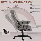 Fauteuil de bureau grande taille 180 kg, fauteuil de bureau de direction avec repose-pieds, support lombaire et fonction d'inclinaison