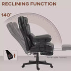 Fauteuil de bureau grande taille 180 kg, fauteuil de bureau de direction avec repose-pieds, support lombaire et fonction d'inclinaison