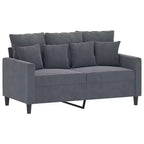 vidaXL Ensemble de 2 canapés avec coussins Velours gris foncé