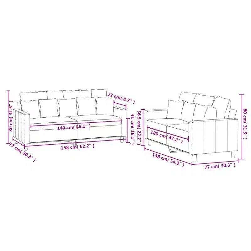 vidaXL Ensemble de 2 canapés avec coussins Velours gris foncé