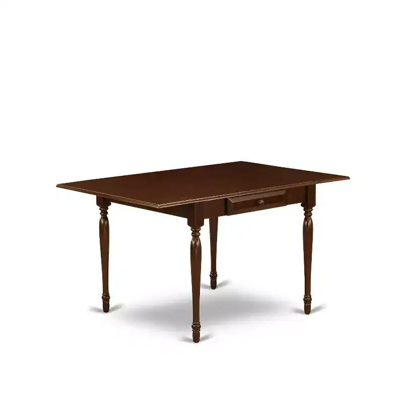 5-Piece Mahogany Finish Solid Wood Top - Dining Room Set - Seats 4