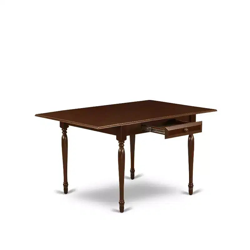 Ensemble de salle à manger 5 pièces en bois massif finition acajou – 4 places