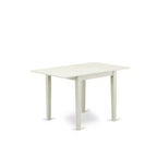 5-Piece Linen White Finish Solid Wood Top - Rectangular Upholstered Dining Room Set (Seats-4)
