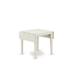 Ensemble de salle à manger rectangulaire 5 pièces, plateau en bois massif finition blanc lin, sièges rembourrés (4 places)