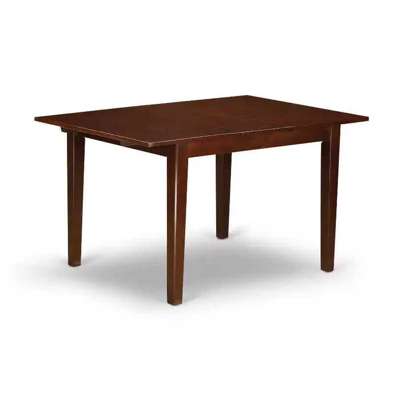 Ensemble de salle à manger rectangulaire rembourré 5 pièces en bois massif finition acajou (4 places)