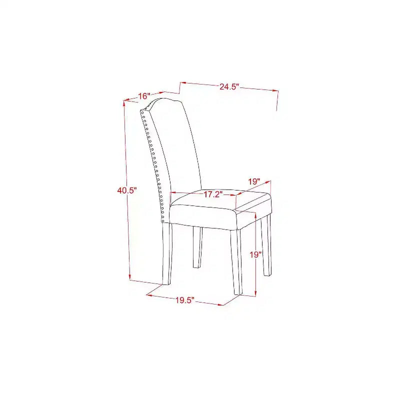 Table à manger 5 pièces avec plateau en bois massif finition acajou et 4 chaises avec