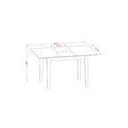 Ensemble de salle à manger 3 pièces avec table rectangulaire à plateau en bois massif finition noire