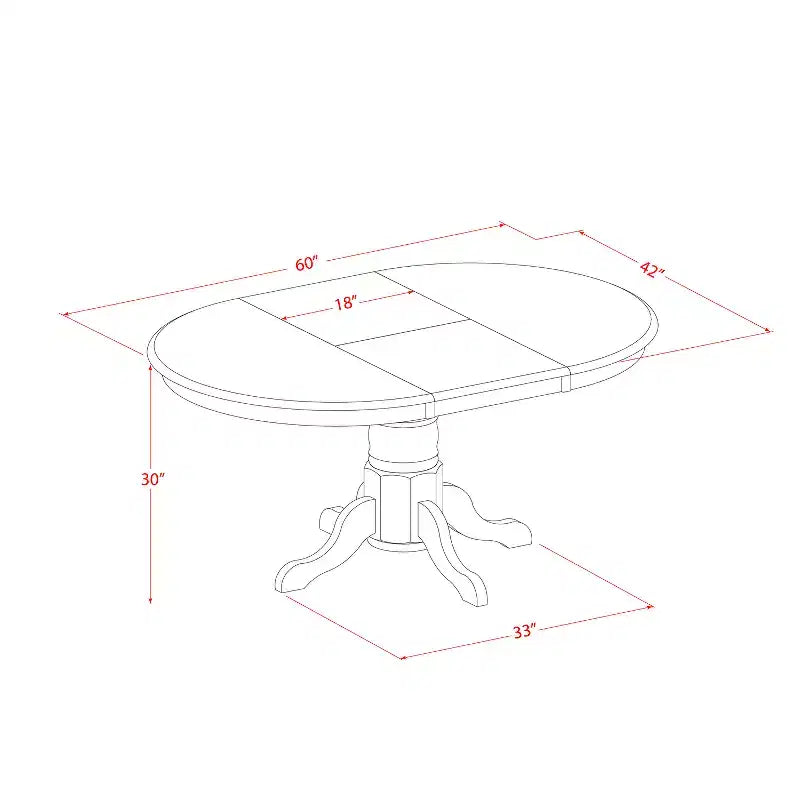 Table à manger 7 pièces ovale en bois massif finition brun selle avec 6 chaises avec
