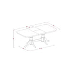 Ensemble de salle à manger Art Déco 7 pièces Table rectangulaire avec rallonge et 6 chaises - 152x198 cm