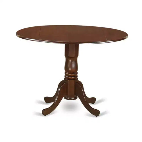 3-Piece Mahogany Finish Solid Wood Top-Round Dining Room Set -Seats 4