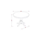 Ensemble dînette 3 pièces – Table de cuisine et 2 chaises de salle à manger – Finition blanc lin – Petite table ronde