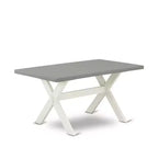 Table à manger 5 pièces rectangulaire avec plateau en bois massif finition chêne naturel et 4 chaises avec
