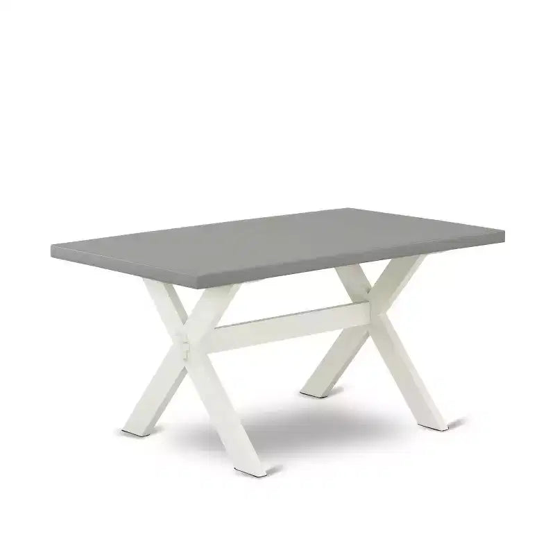 Table à manger 5 pièces rectangulaire avec plateau en bois massif finition chêne naturel et 4 chaises avec