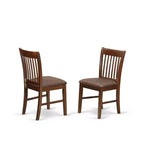 Ensemble de salle à manger antique - Table et chaises 7 pièces - Table rectangulaire en bois avec rallonge et chaises en lin