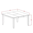 Ensemble de salle à manger 9 pièces - Table carrée avec rallonge papillon et 8 chaises - 137x137 cm